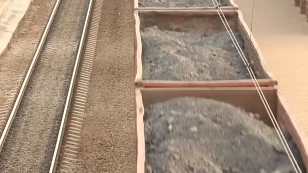 Transport ferroviaire de charbon. chemin de fer — Video