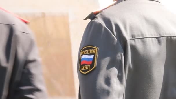 Police russe. patrouille dans les rues — Video