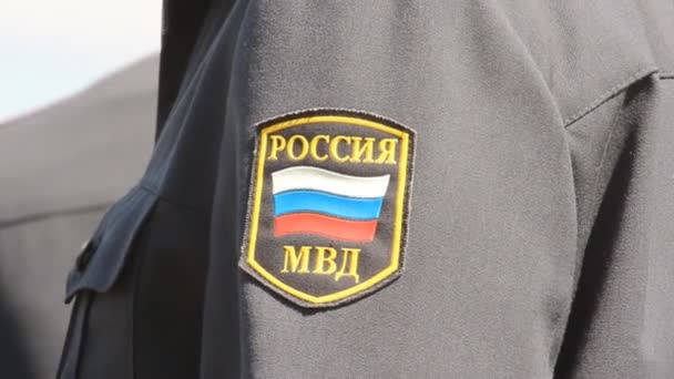 Russian police. patrolling the streets — Stock Video