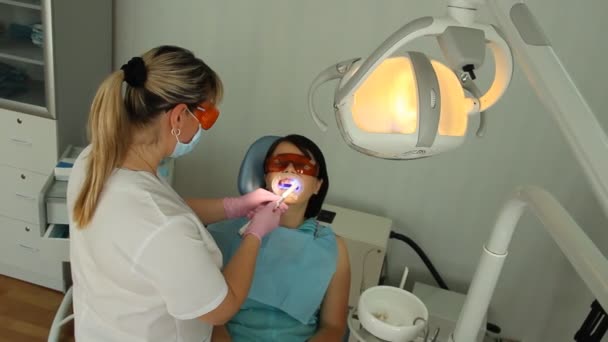 I tandläkarens. tandvård — Stockvideo
