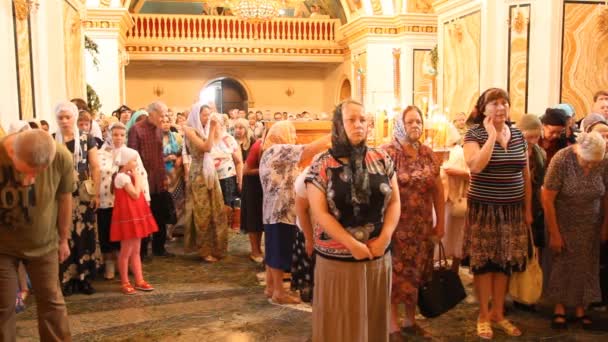 Ufa, Російська Федерація - 23 червня: Трійця, поклоніння в Російської Православної Церкви на 23 червня 2013 в УФІ, Росія. — стокове відео