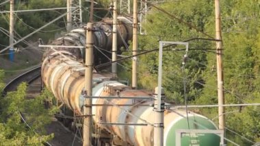 Demiryolu yük treni. tankları