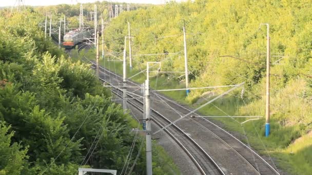 La ferrovia. Trasporto ferroviario di carbone — Video Stock