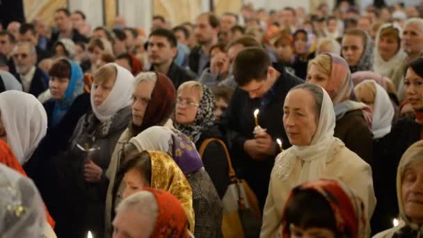 Русская Православная Церковь, Пасха. Пасхальное обслуживание . — стоковое видео