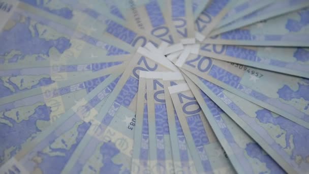 Money euro turns on a circle. — Stock Video