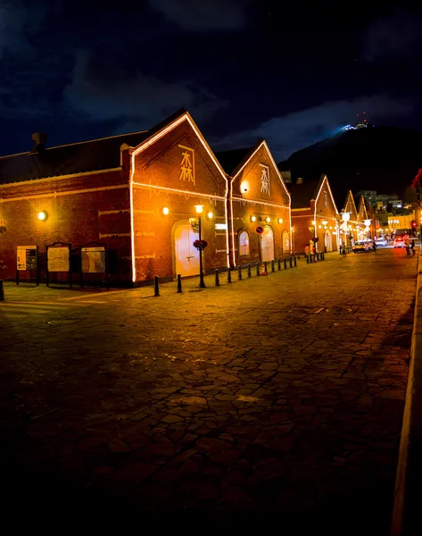 Almacén de ladrillo rojo en Hakodate Japón4 — Foto de Stock