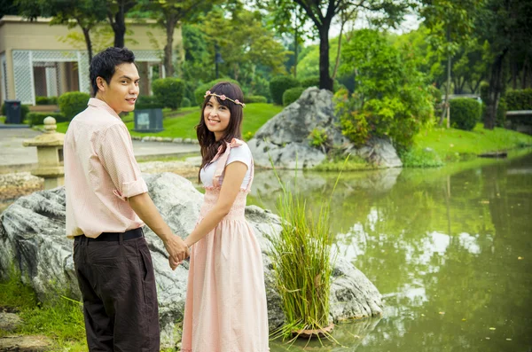 Lovely couple hold the hand together2 — Stock Photo, Image