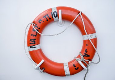 Life vest on white wall clipart