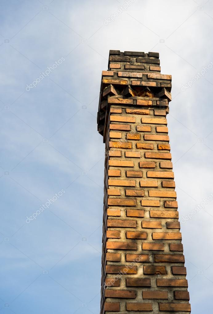 Chimney brick with blue sky