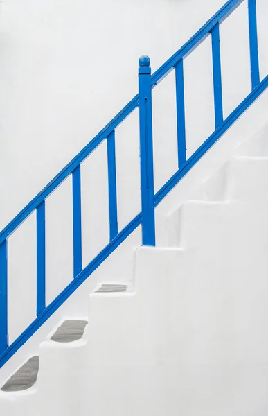 Blue handrail with white wall2 — Stock Photo, Image