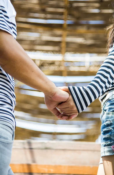 Lovely couple hold the hand together — Stock Photo, Image