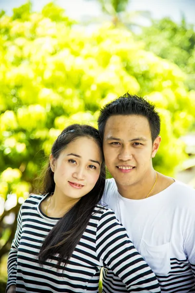 Lovely couple smile in romance scene1 — Stock Photo, Image