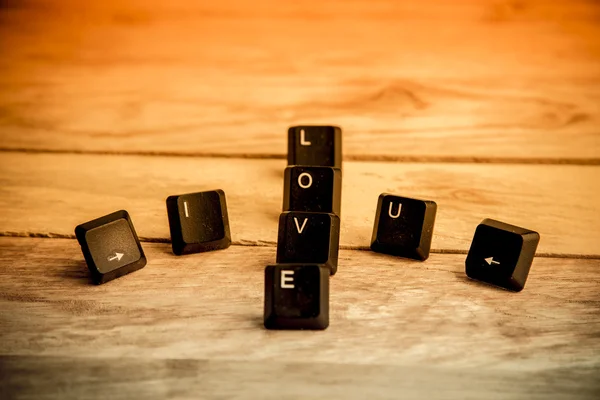 I love you word on the wooden floor3 — Stock Photo, Image