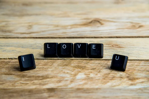 I love you word on the wooden floor5 — Stock Photo, Image