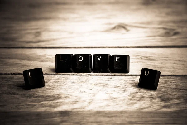 I love you word on the wooden floor8 — Stock Photo, Image