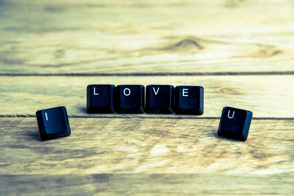 I love you word on the wooden floor9 — Stock Photo, Image