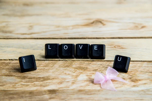 I love you word on the wooden floor10 — Stock Photo, Image