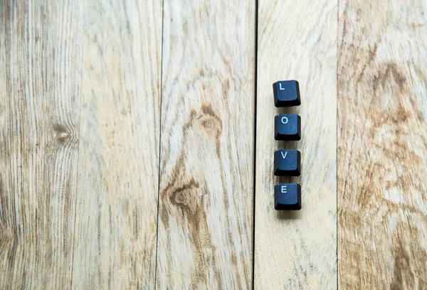 Love word on the wooden floor9 — Stock Photo, Image