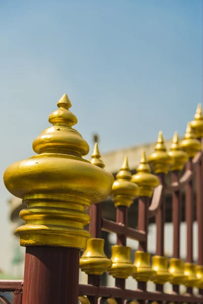 Golden decoration of steel fence1 — Stock Image Golden decoration of steel fence1 Royalty Free Stock Images