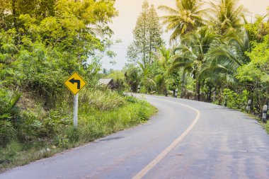 eğri yol ve yön işareti