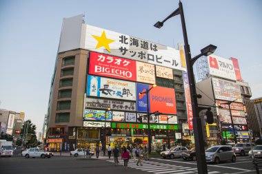 Sapporo, Japonya - 21 Temmuz susukino alışveriş caddesi 21 Temmuz 20