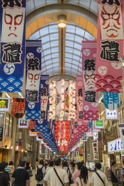 Sapporo, Japonya - 21 Temmuz kutup kasaba alışveriş caddesi 21 Temmuz 2