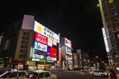 Sapporo, Japonya - 24 Temmuz susukino alışveriş caddesinin 24 Temmuz 20