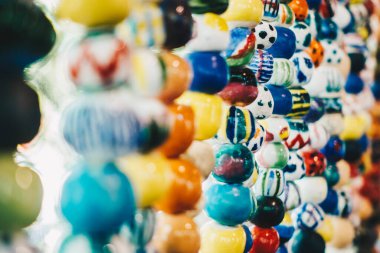 Colorful and beautiful ceramic balls for creative curtain decor in abstract style look like luxury jewelry pearl