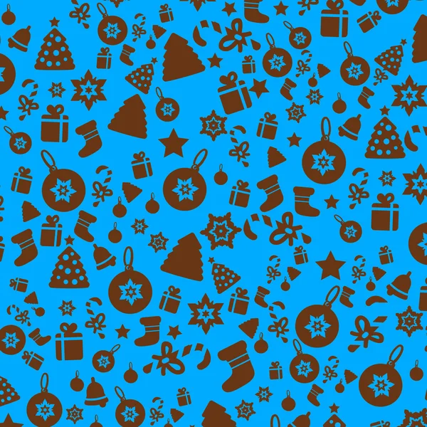 Christmas mönster (sömlöst plattsättning) blå — Stock vektor