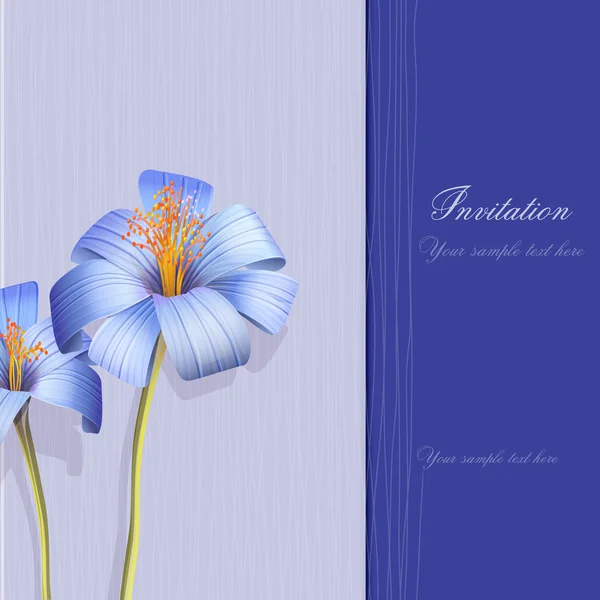 Tarjeta floral de invitación — Archivo Imágenes Vectoriales