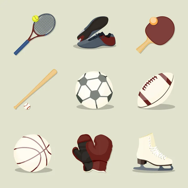 Icônes sportives. Icônes de sport vectoriel simples — Image vectorielle