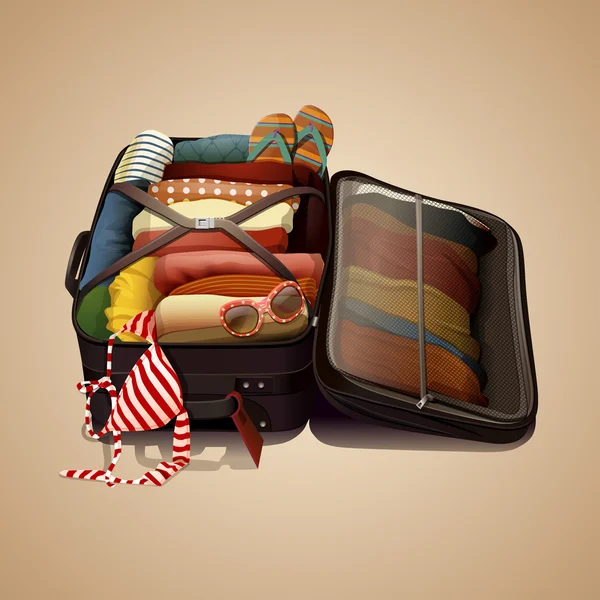 Vector Travel Suitcase — Stock Vector