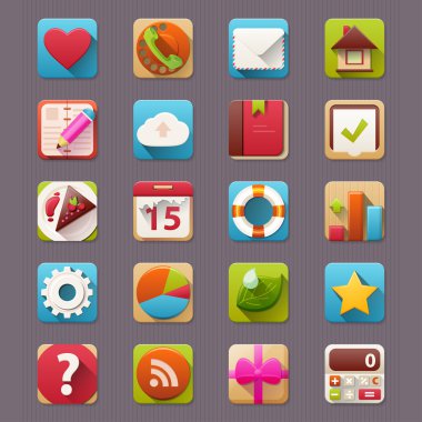 vektör düz simgeler kümesi