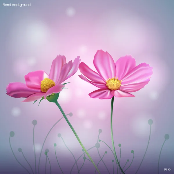 Flores de primavera. Fondo vectorial — Vector de stock