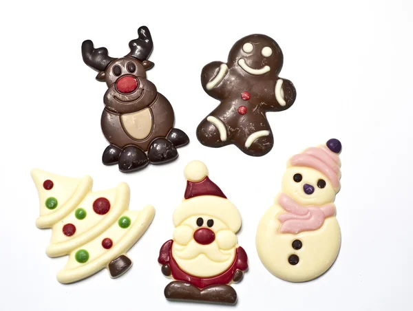 Vánoční postavy v chocolat — Stock fotografie