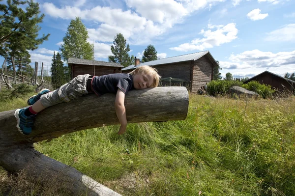 Tired young boy — Stock Photo, Image