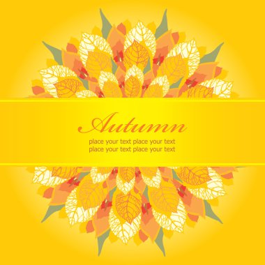 sonbaharda çiçek kartı şablonu