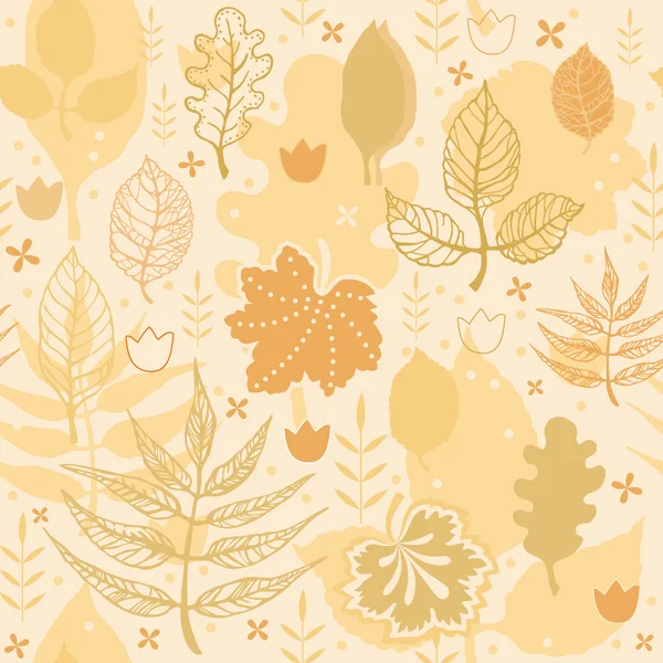 Autumn floral seamless texture — Stock Vector