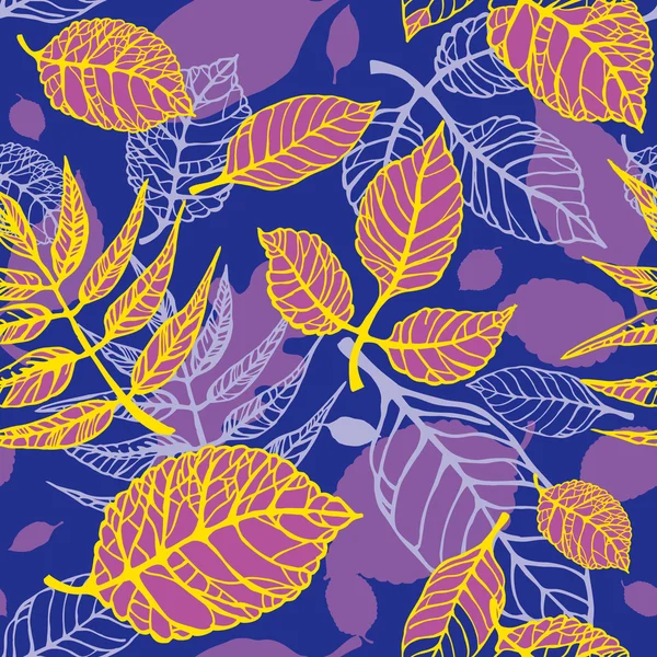 Decorative seamless pattern with leaves — Stock Vector