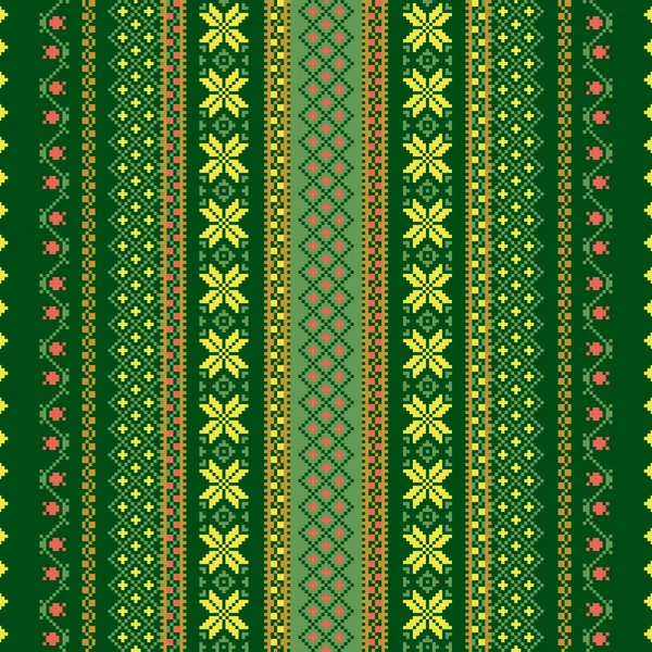 Patrón textil verde — Vector de stock