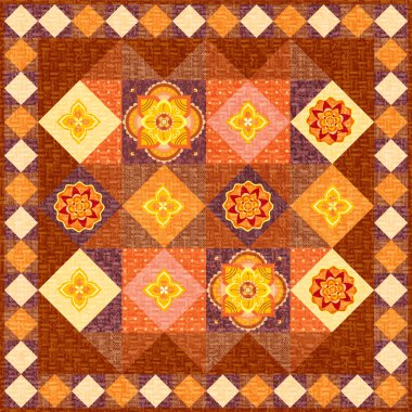 kahverengi patchwork yorgan