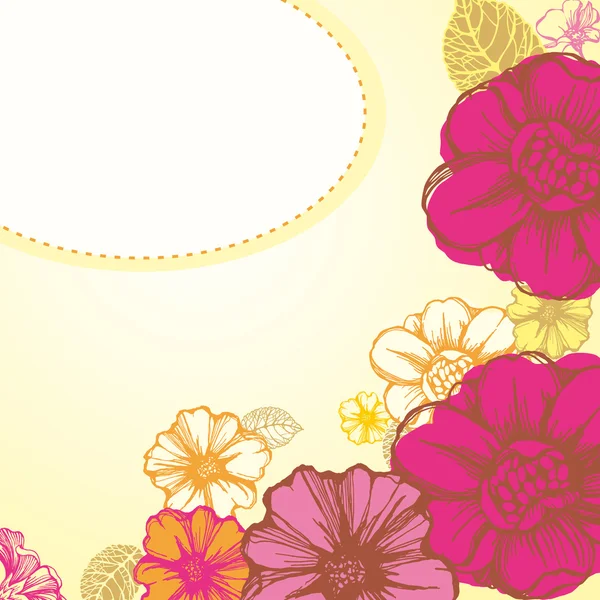 Tarjeta floral colorida — Vector de stock