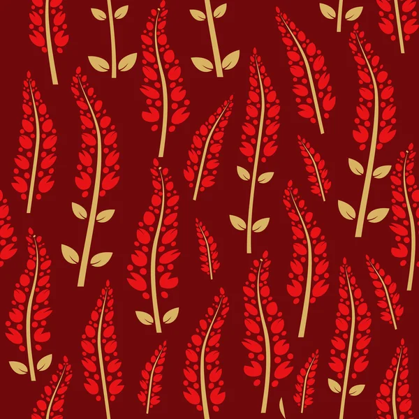 Fond d'écran floral rouge sans couture — Image vectorielle