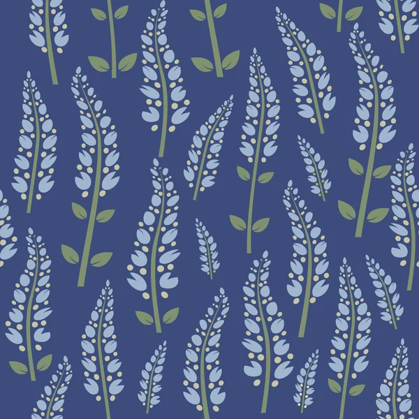 Modèle sans couture de fleurs bleues — Image vectorielle