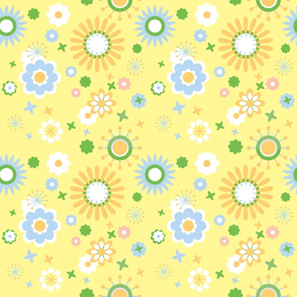 Floral wallpaper in yellow — Stock Vector