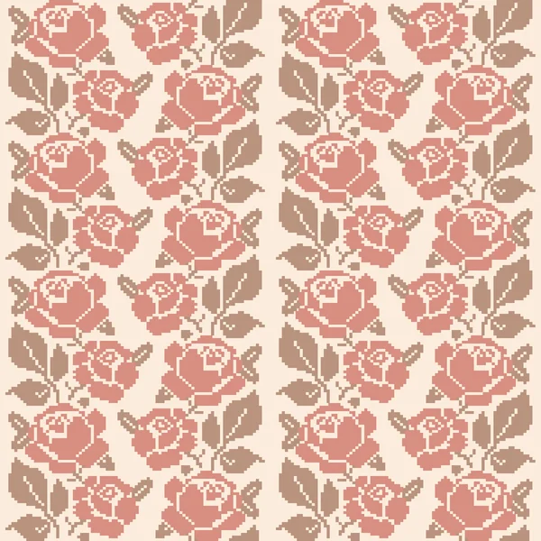 装饰玫瑰无缝模式 — 图库矢量图片