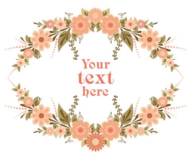 Dekoratif çiçek kartı şablonu