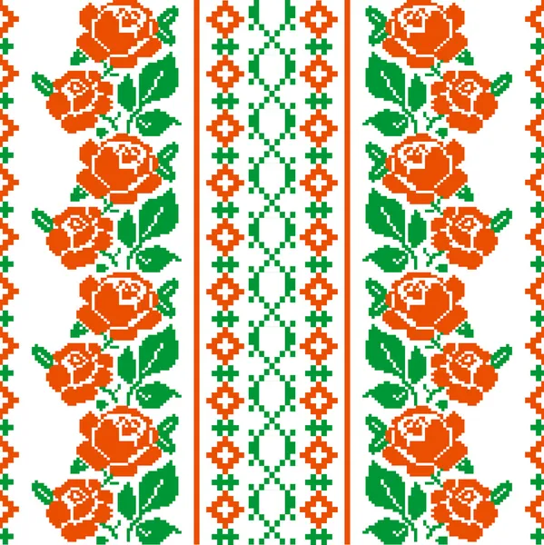 Style folklorique motif textile — Image vectorielle