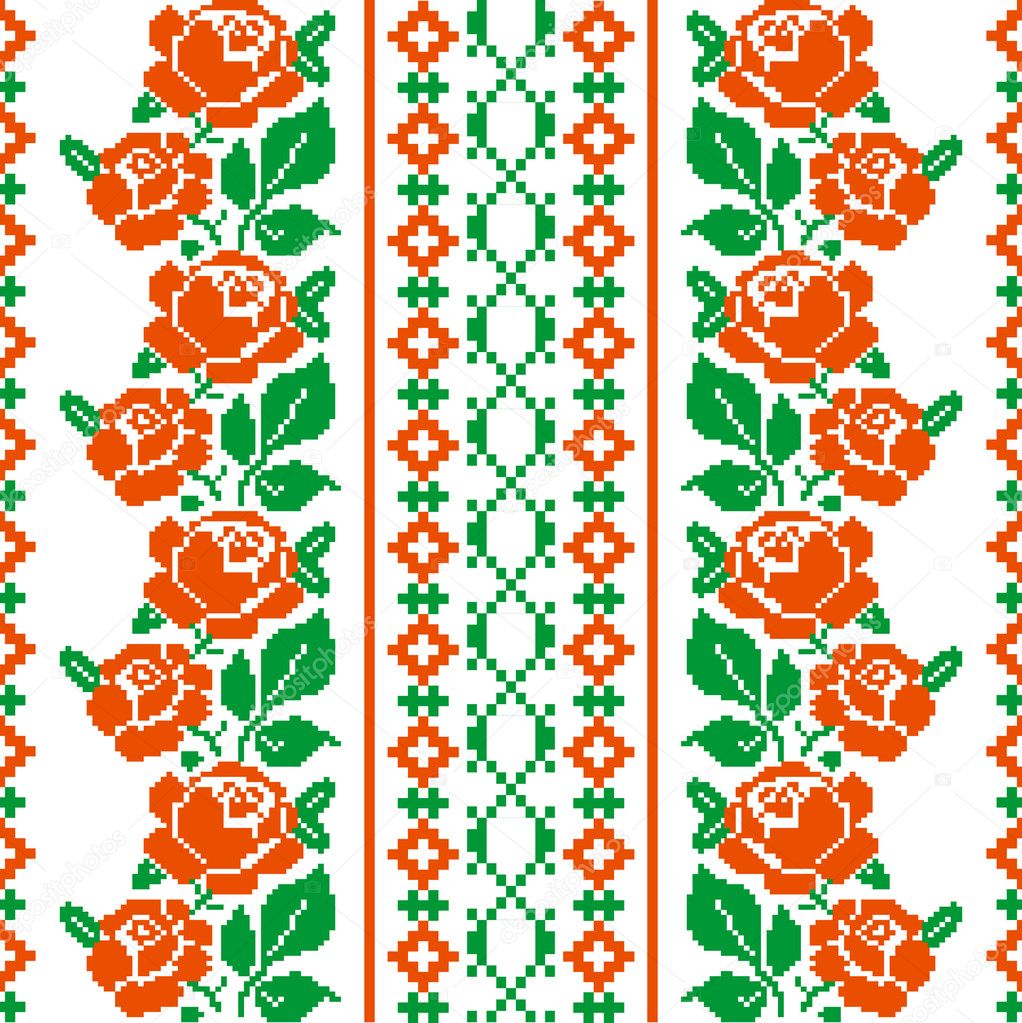 Folk style textile pattern