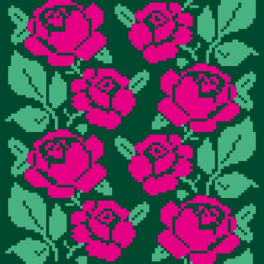 Dikişsiz desen işlemeli Güllü